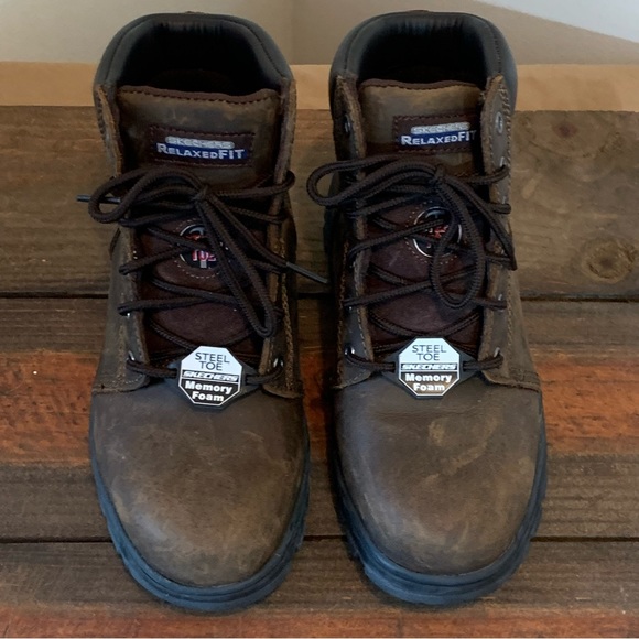 *NWOT* Skechers Steel Toe Workshire-Peril Leather Boots - Picture 6 of 13